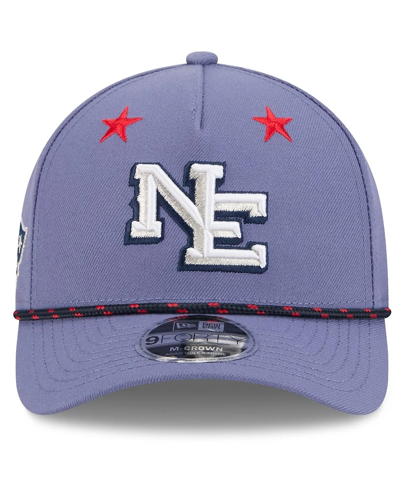 New Era Men's Meadow Blue New England Patriots 2025 Rivalries Collection Sideline A-Frame 9FORTY Adjustable Hat