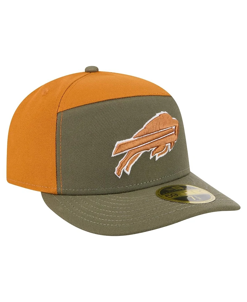 New Era Men's Olive/Brown Buffalo Bills Two-Tone Color Pack Split Panel 59FIFTY Fitted Hat