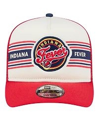 New Era Men's and Women's White/Red Indiana Fever Banner Foam Front 9FIFTY A-Frame Adjustable Trucker Hat