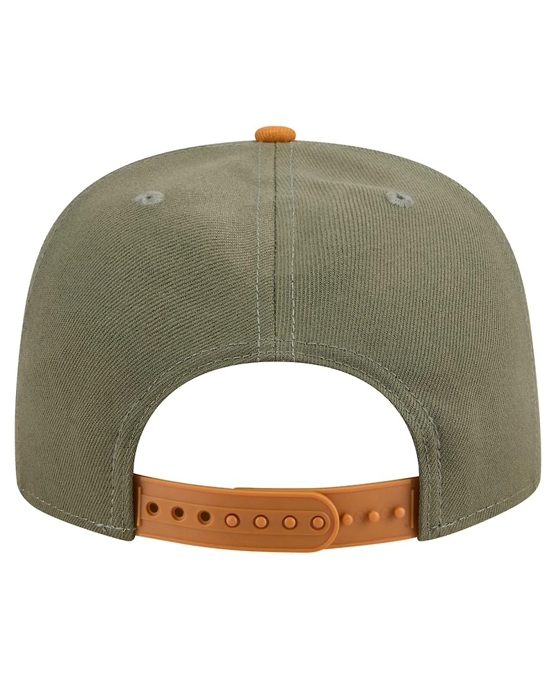 New Era Men's Olive/Brown Atlanta Braves Color Pack A-Frame 9FIFTY Snapback Hat