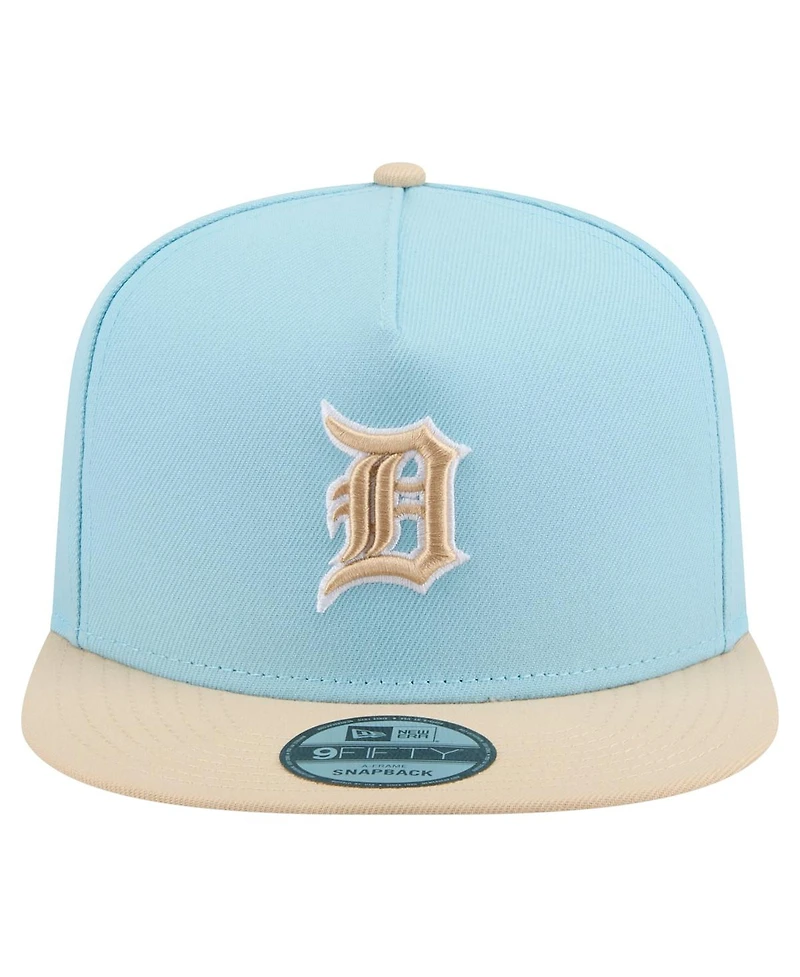 New Era Men's Light Blue/Light Beige Detroit Tigers Color Pack A-Frame 9FIFTY Snapback Hat