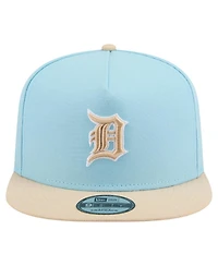 New Era Men's Light Blue/Light Beige Detroit Tigers Color Pack A-Frame 9FIFTY Snapback Hat