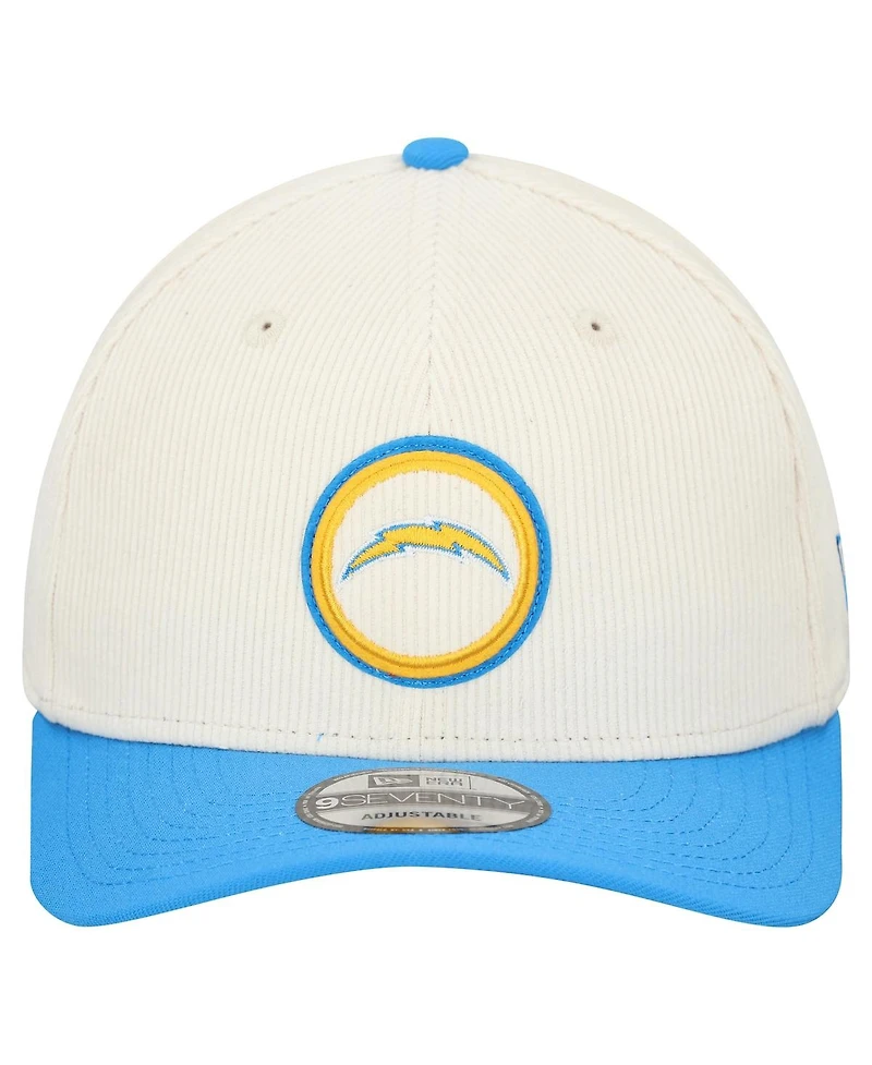 New Era Men's Stone Los Angeles Chargers Loyal Corduroy 9SEVENTY Adjustable Hat
