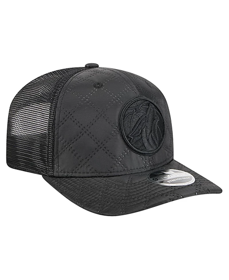 New Era Men's Black Minnesota Timberwolves Quilted 9SEVENTY Trucker Adjustable Hat