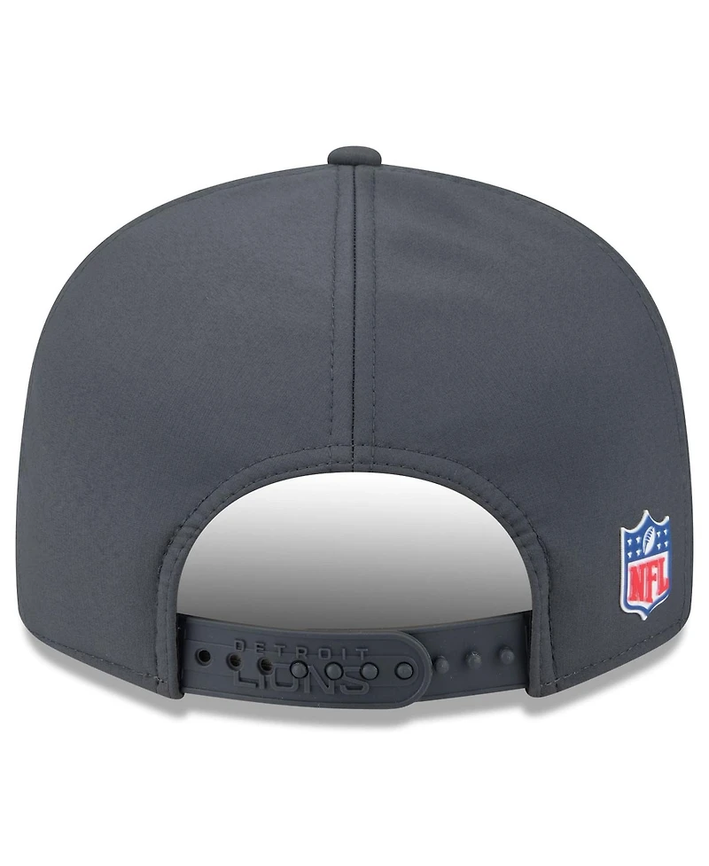 New Era Men's Charcoal Detroit Lions 2025 Sideline Cold Weather Split Panel 9FIFTY Snapback Hat