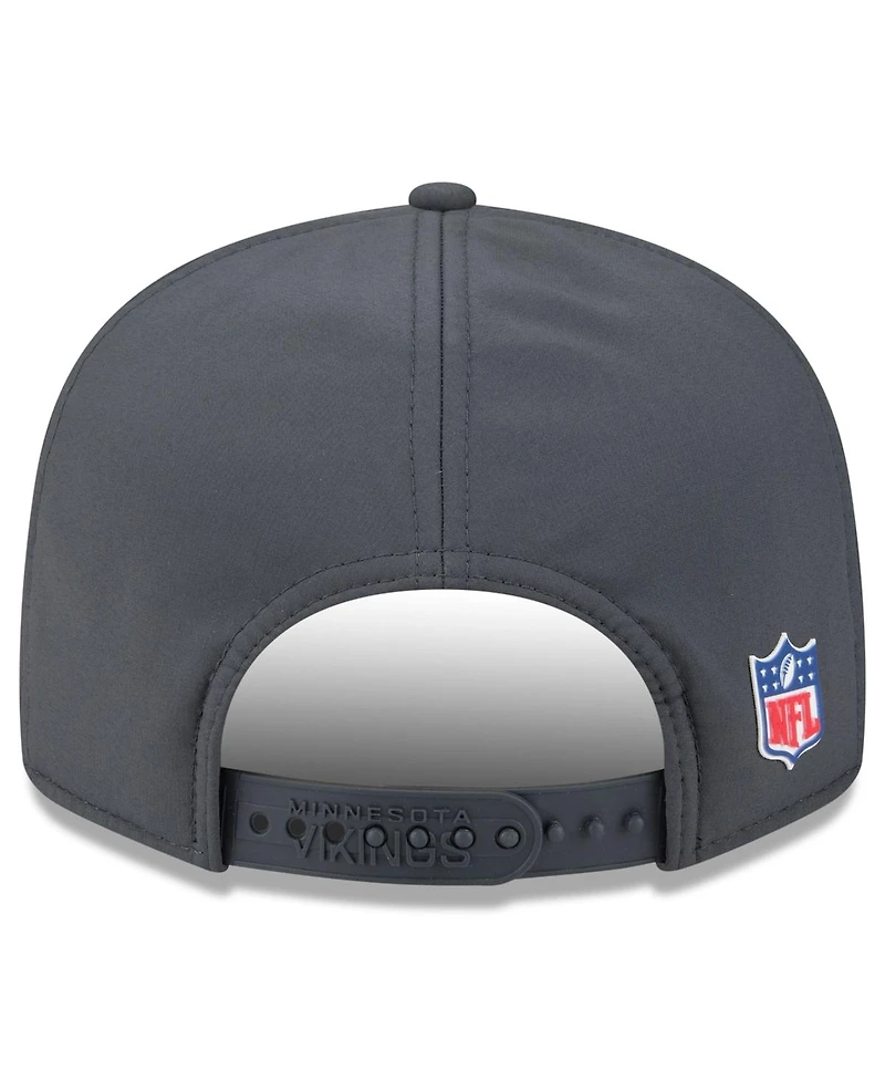 New Era Men's Charcoal Minnesota Vikings 2025 Sideline Cold Weather Split Panel 9FIFTY Snapback Hat