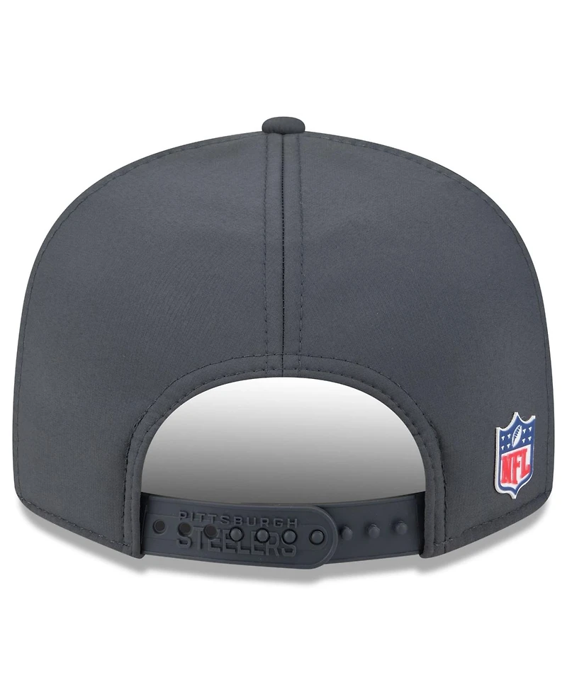 New Era Men's Charcoal Pittsburgh Steelers 2025 Sideline Cold Weather Split Panel 9FIFTY Snapback Hat