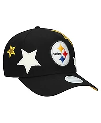 New Era Women's Black Pittsburgh Steelers Stardom A-Frame 9FORTY Adjustable Hat