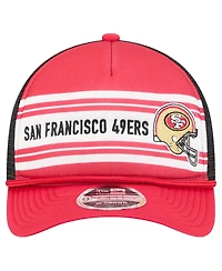 New Era Men's Red San Francisco 49ers Linear A-Frame 9FORTY Adjustable Hat