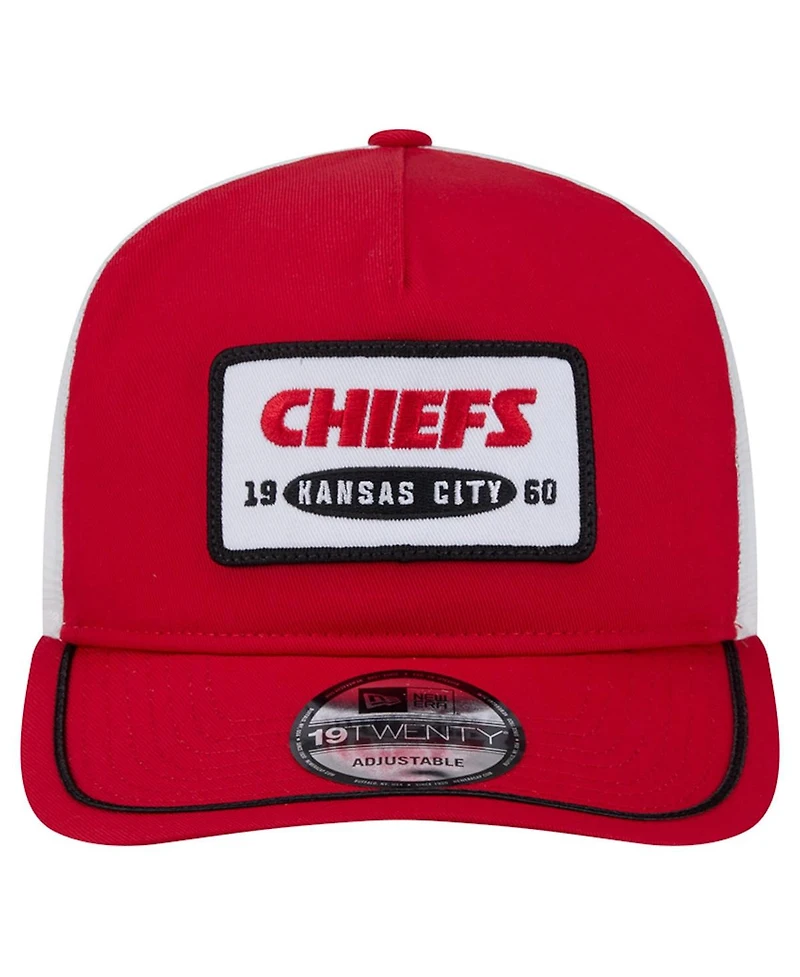 New Era Men's Red/White Kansas City Chiefs Patch 19TWENTY Adjustable Hat