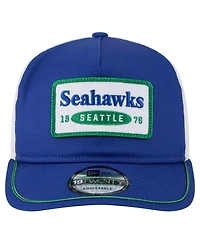 New Era Men's Royal/White Seattle Seahawks Patch 19TWENTY Adjustable Hat