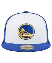 New Era Men's White/Royal Golden State Warriors Repeat 59Fifty Fitted Hat