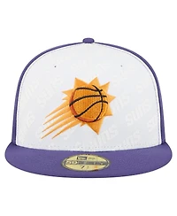 New Era Men's White/Purple Phoenix Suns Repeat 59Fifty Fitted Hat