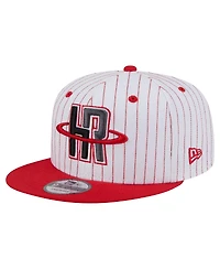 New Era Men's White Houston Rockets Deceptor Pinstripe 9FIFTY Snapback Hat