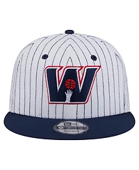 New Era Men's White Washington Wizards Deceptor Pinstripe 9FIFTY Snapback Hat