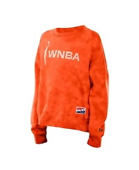 New Era Women's Orange Wnba Oversized Mineral Wash Sweatshirt