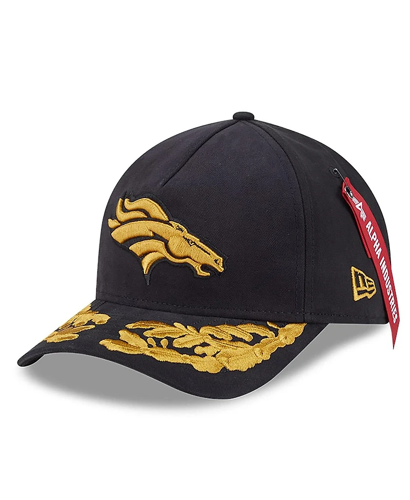 New Era x Alpha Men's Industries Black Denver Broncos A-Frame 9FORTY Adjustable Hat