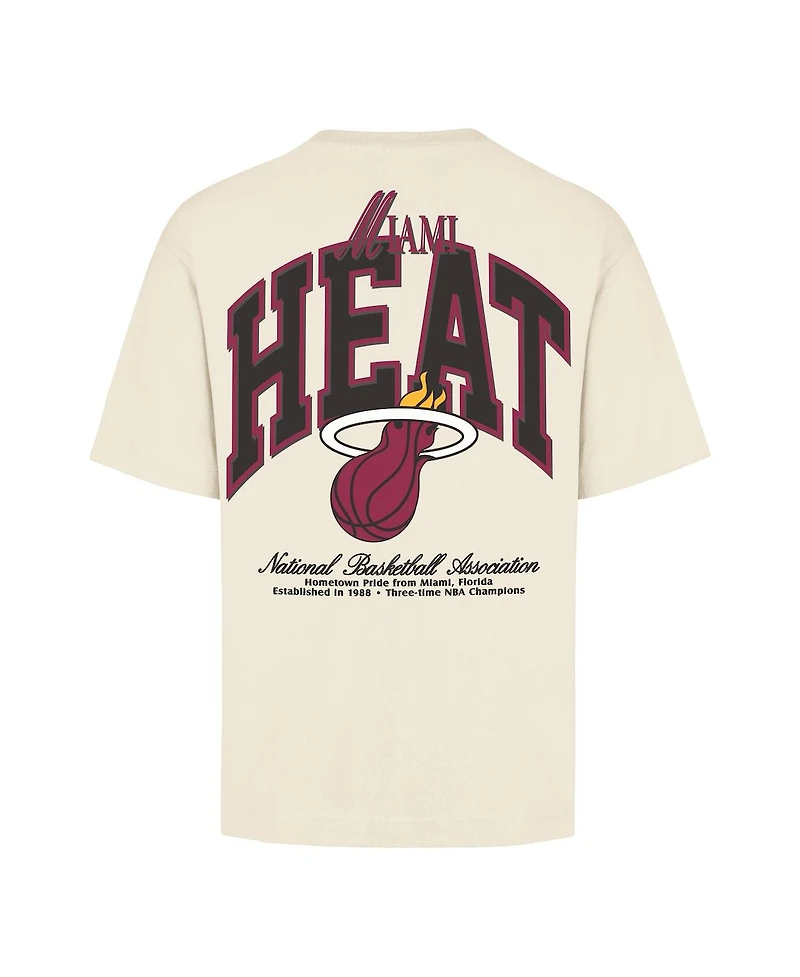 '47 Brand Men's and Women's Cream Miami Heat Crossover Collection Foundation Pocket T-Shirt
