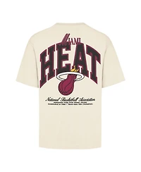 '47 Brand Men's and Women's Cream Miami Heat Crossover Collection Foundation Pocket T-Shirt