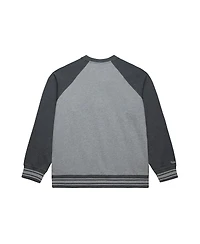 Mitchell & Ness Men's Heather Gray Buffalo Bills Vintage Logo Legacy Collection Raglan Fleece Sweatshirt