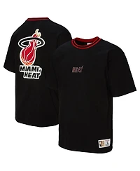 Mitchell & Ness Men's and Women's Black Miami Heat Playmaker Vintage Logo T-Shirt