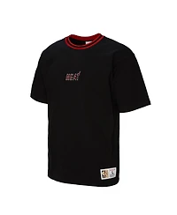 Mitchell & Ness Men's and Women's Black Miami Heat Playmaker Vintage Logo T-Shirt