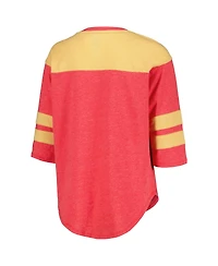 Starter Women's Scarlet San Francisco 49ers Fullback Tri-Blend 3/4-Sleeve T-Shirt