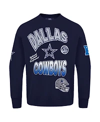 Pro Standard Men's Navy Dallas Cowboys Turn It Up Drop Shoulder Pullover Sweatshirt