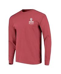 Image One Men's Crimson Indiana Hoosiers Comfort Colors Mascot Overlay Long Sleeve T-Shirt