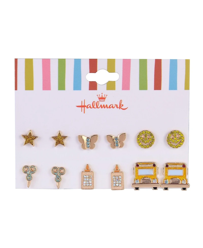 Hallmark School Theme 6pk Stud Earring Set
