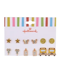 Hallmark School Theme 6pk Stud Earring Set