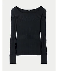 Gobi Cashmere Juniors' Ribbed Cotton Silk Cashmere Blend Sweater