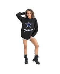 Gameday Couture Women's Black Dallas Cowboys Oversized Long Sleeve T-Shirt