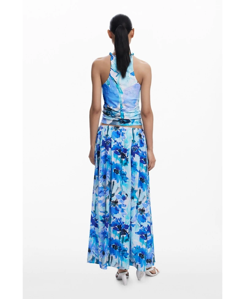 Desigual Women's Floral A-line midi skirt