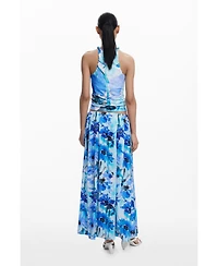 Desigual Women's Floral A-line midi skirt