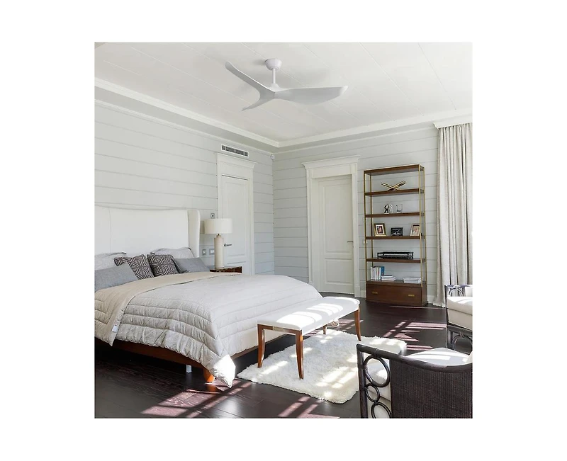 38-inch Modern White 3-Blade without Light Ceiling Fan with Six Speed Remote Control and Timing Function for Indoor