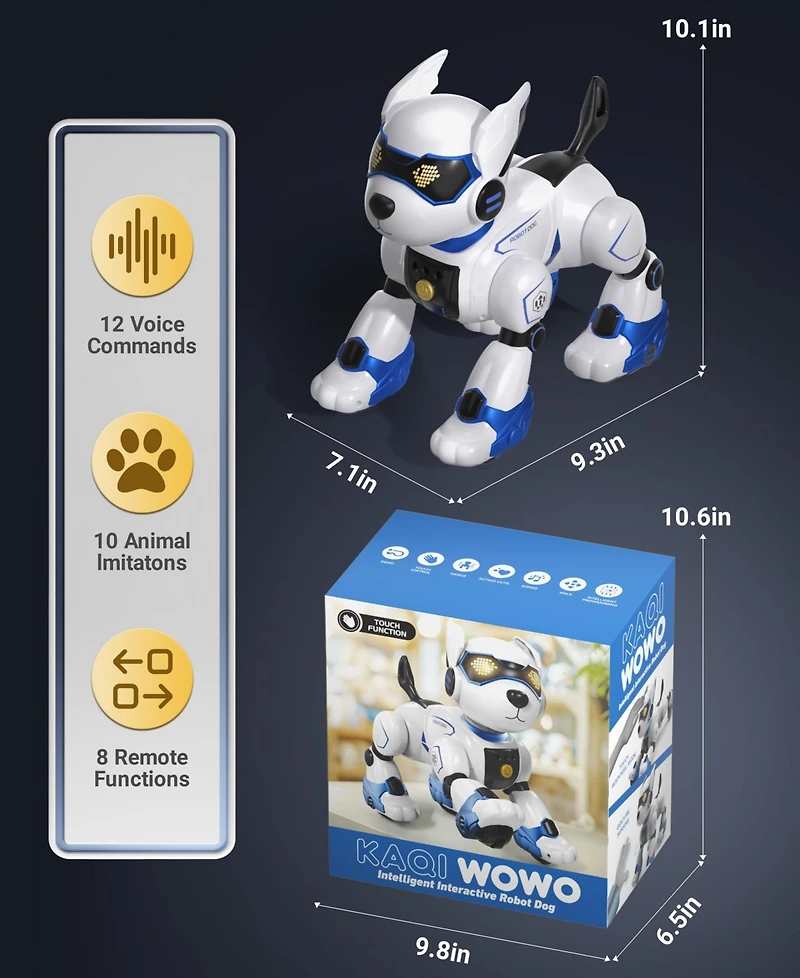 Smart Interactive Robot Dog Toy for Kids with Remote Control, Voice and Touch Features