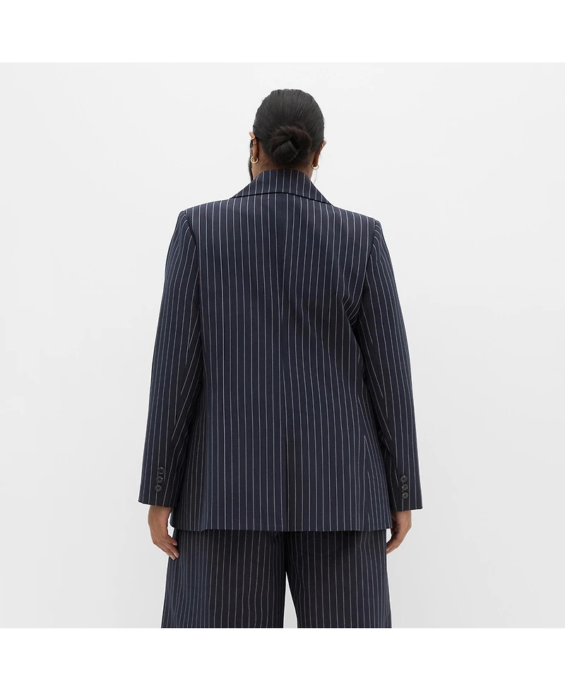 City Chic Women's Karla Pinstripe Blazer