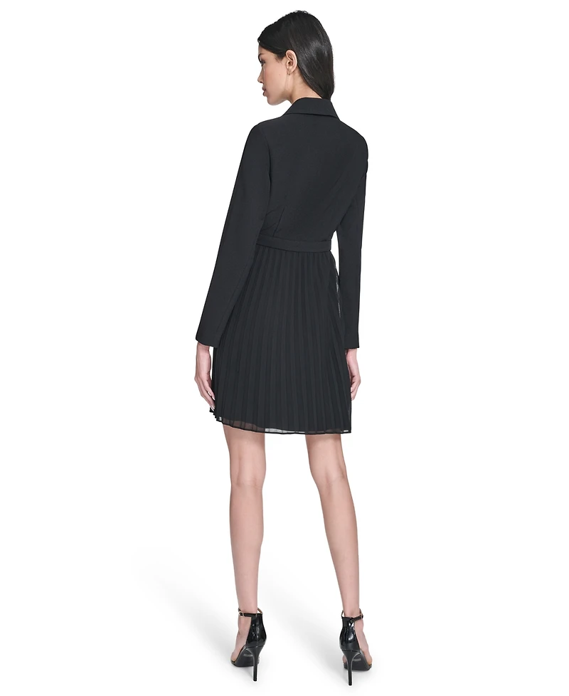 Vince Camuto Women's Collared Long-Sleeve Dress