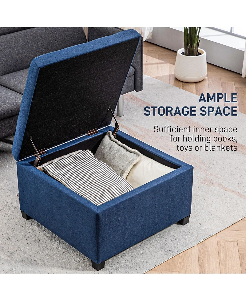 Homcom Fabric Tufted Storage Ottoman with Flip Top for Living Room Bedroom