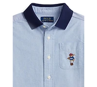 Polo Ralph Lauren Boys 2-7 Bear Oxford Knit-Collar Shirt