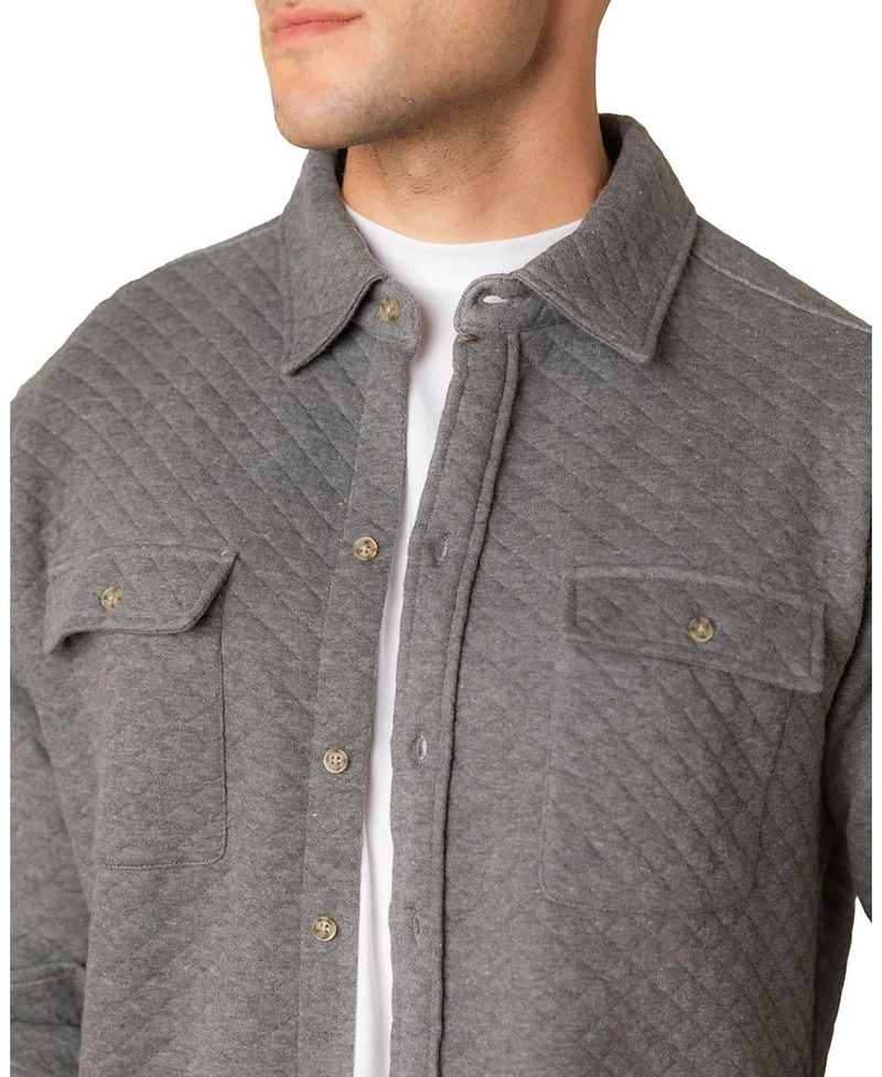 Hope & Henry Men's Long Sleeve Quilted Shirt Jacket