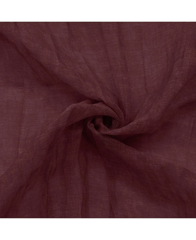 Habitat 100% Polyester Paloma Sheer Broomstick Crushed Solid Dual Header Curtain Panel 52" x 108