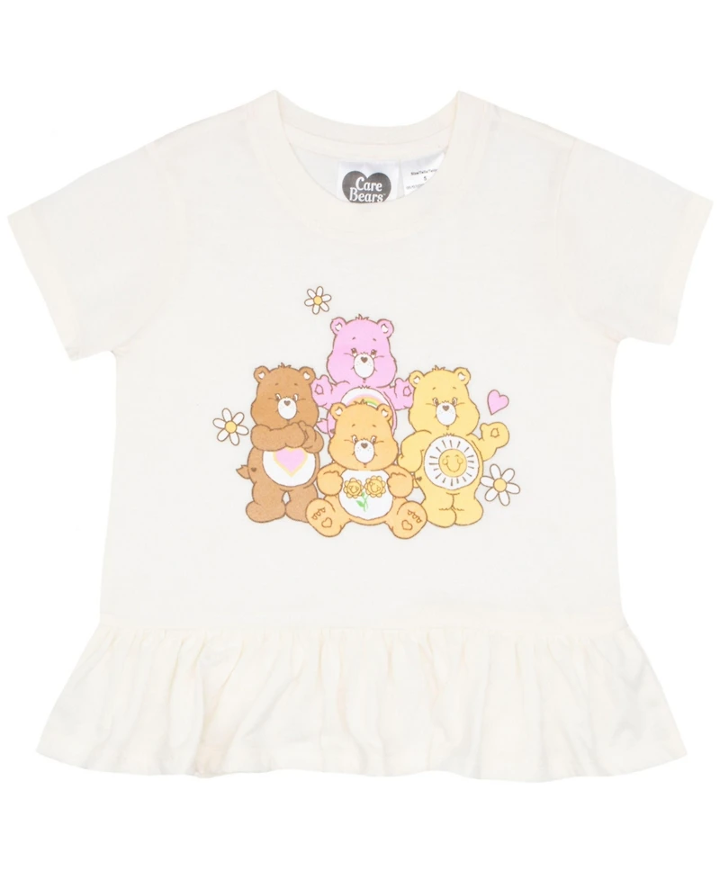 Care Bears Little Girls 2 Piece Ruffle hem T-Shirt and Shorts Set