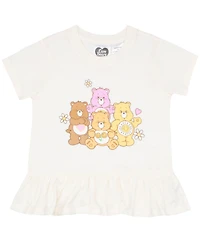 Care Bears Little Girls 2 Piece Ruffle hem T-Shirt and Shorts Set