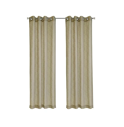 Habitat Boucle Raised Slub Texture Exclusive Sheer Grommet Curtain Panel 52" x 95" Tan
