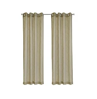 Habitat Boucle Raised Slub Texture Exclusive Sheer Grommet Curtain Panel 52" x 95" Tan