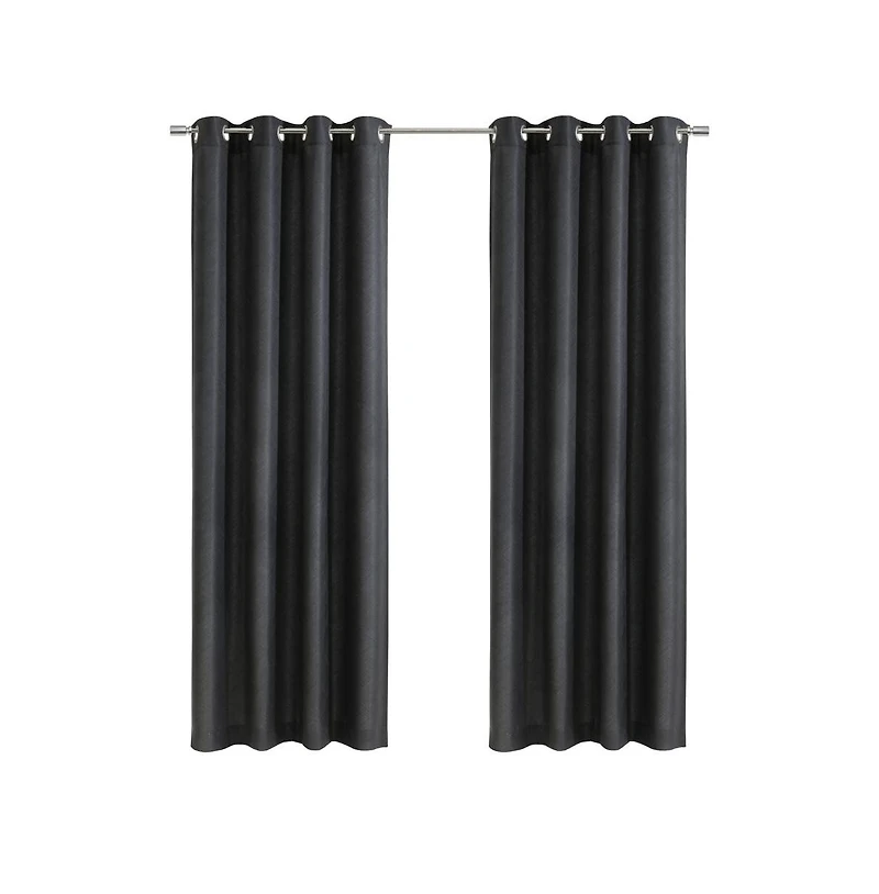 Habitat Abstract Light Filtering Exclusive Geometric Jacquard Grommet Curtain Panel 52" x 84" Charcoal
