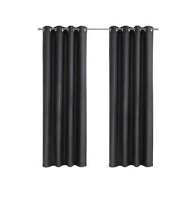 Habitat Abstract Light Filtering Exclusive Geometric Jacquard Grommet Curtain Panel 52" x 84" Charcoal