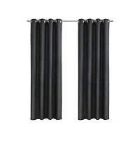 Habitat Abstract Light Filtering Exclusive Geometric Jacquard Grommet Curtain Panel 52" x 84" Charcoal